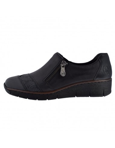 Pantofi dama, din piele naturala, marca Rieker, 53761-00-01-P-22, negru