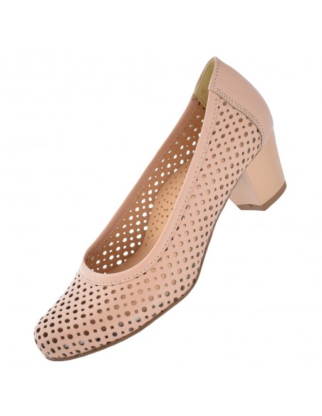 Pantofi dama, din piele naturala, marca Conhpol Relax, T-372-656-M2-148, nude